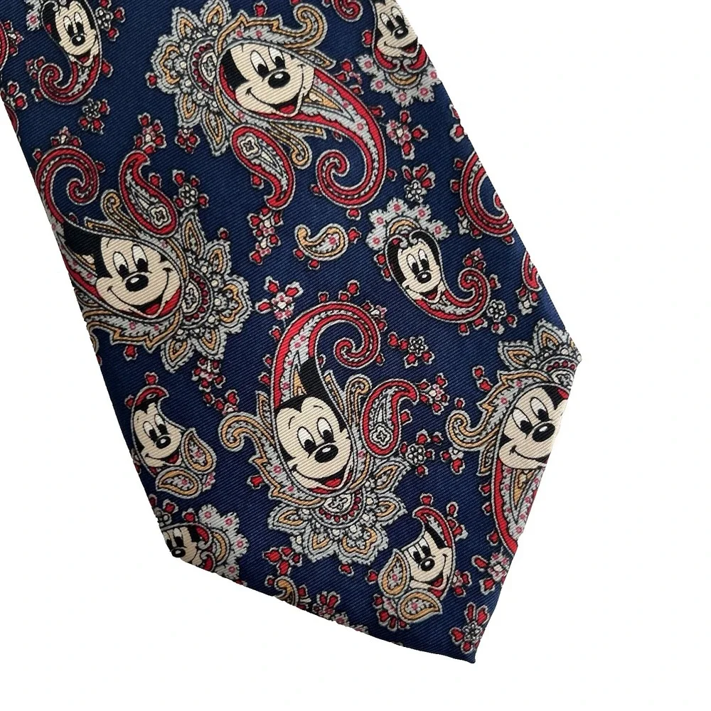 Mickey Mouse Paisley Tie Balancine Tie Works Silk Preppy Disney Vintage 90s